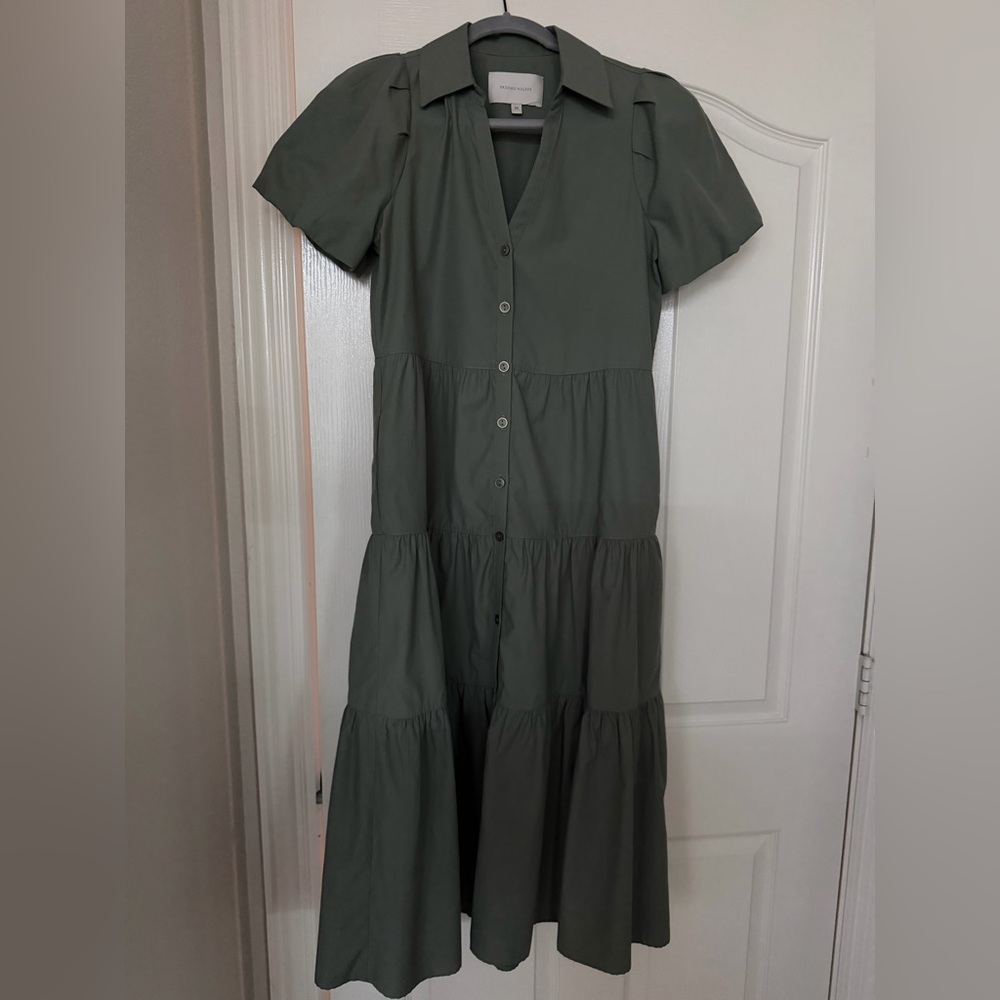 Brochu Walker Agave Button-Down Midi Dress, XS